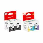 Canon Combo 47 and 57 Ink Cartridge [Set of 2] Compatible with Pixma E400 E410 E417 E460 E470 E477 E480 E3170 E3177 Printers