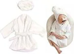 MOMISY White Baby Bathrobe Towel Sets 2 pcs