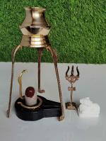 SHIVAM VASTU KALA SHIVLING ART Narmadeshwar Shivling & Narmada Shivling Full Set , Nag (Snake), Nandi, Trishul, Water Stand in Brass and Stone Yoni Base Jaladhari, Shiva Ling by Shivam VASTU Kala SHIVLIBG Art