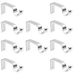 Rawk Stainless Steel Shine Curtain Rod Brackets,Curtain Bracket Parda Holder,Curtain Finial Rod Pocket Finials Designer Door and Window Rod Support Fittings,Curtain Rod Holders (Brown Color,Pack of 2)