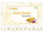 Orgello Herbal Gold Kesar Facial Kit for women men boys girls oily normal dry skin | Gold facial kit for women | Tulsi Orange Pine Apple Papaya SLS free Paraben free