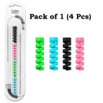 QinPin 4Pc Set Durable Universal Charger & Earphone Cord Guard - Tangle-Free Spiral Cable Protector for Charger and Earphone Safety