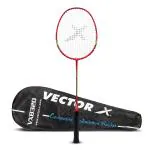 Vector X VXB 320 Badminton Racquet One Piece Aluminium Head Shaft with Full Cover (Red)