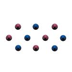 Comet Busters Black With Blue And Pink Round Bindi For Women