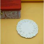SATYAM KRAFT 100 Pcs White Paper Lace Doilies use for Birthdays, fun arts and crafts projects, table paper for cup and soucer and dishes or using them to create DIY (7 Inches) (Color:White, Shape:Round)