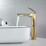 BASSINO Gold Modern Brass Bathroom Basin Taps (0.5 Inch)