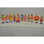 GP DECOR Multicolor Srinivasa Kalyanam Set 9 Inch Per Doll (Set Of 12) 15x10x15 cm