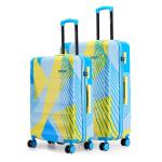 Nasher Miles Chicago Hardside Polycarbonate Printed Set of 2 Lemon Teal Trolley Bags (65 & 75 cm)