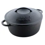 Trilonium Pre-Seasoned Cast Iron Dutch Oven | Biryani Pot 26cm | 5 Litres