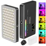 ULANZI VL120 RGB Video Light, Pocket LED On-Camera Light, Built-in 3100mAh Rechargeable Battery, 360 Full Color 20 Light Effects, CRI?95 2500-9000K LED Video Light Panel, Black, (2495)