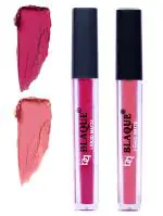 bq BLAQUE Matte Liquid Lip Gloss Combo of 2 Lipstick # 105-107 (8 ml, Dark & Bold Pink & Coral Peach)