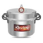 KAVIRAJ Bawarchi Large Size Aluminium Commercial Big Pressure Cooker with Outer Lid Gas Compatible for Healthy Cooking | 25 L