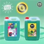 MIZZIWASH green Washing machine liquid detergent+ green Multipurpose Cleaner gel (5+ 5 ltr) Multi-Fragrance