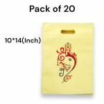 CARRY CLOUD Eco Friendly Ganesh ji Printed Carry Bag | Light weight Carry Bag | Pack of 20 | Yellow