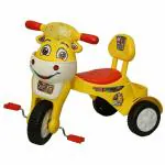 Goyal's Yellow Plastic and ABS Rambo Happy Birthday Baby Tricycle with Music and Lights