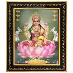 pujaNpujari Goddess Lakshmi Photo with Green Background for Pooja Room and Wall Hanging