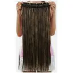 Prayati hair style golden hair extension in 5 clip Black color for Women With Matt Finish| Synthetic Extension For Women And Girls | Stylish Choti Hair Extension Women To Increase Instant Length