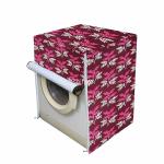 Shinzo Enterprises Front Load Washing Machine Cover with Water Pipe Hole Back Side Suitable for -6 kg, 6.5 Kg, 7 Kg, 7.5 Kg (Purple Leaf)