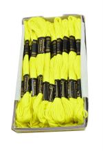 Craftlove Yellow Polyester Cotton Thread Skein Embroidery Thread Floss (Pack Of 25)