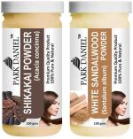 Park Daniel Pure And Natural Shikakai Powder And White Sandalwood Powder, 100 G Each (Combo Of 2) |Hair Care|Dandruff Control hair Powder|Healthy Strong Hair Mask