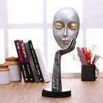 Nantan Silver Lady Face Resin Decorative Showpiece (12.7 x 14 x 39.4 cm)