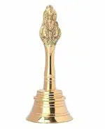 zoltamulata Black Fumes Ghanti Worship Brass Gold Temple Bell (17.8x20.3x 22.9 cm)