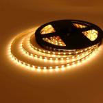 amiciVision Super Bright Low Power Warm White Color 2835 LED Strip | 5m Long, 120 LED/Meter with 3 Amp Power Adapter and Blinker