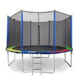 REZNOR 6 Feet Rainbow Color Trampoline with Enclosure Safety Net & Jumping Pad for Children Kids & Adults