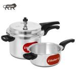 Blueberry's 5L + 3L Single Lid Aluminium Pressure Cooker, Induction Base [BPC53SL]