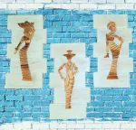 AJ ART AND CRAFT village Women Boho Art Set Wall Hanging Decor Art New Wooden Artistic Handmade Handicrafts