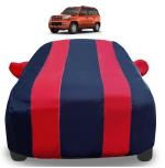Auto Hub Car Cover Compatible with Mahindra TUV 300 with Mirror Pockets, Triple Stitched, Navy, Red, Water Resistant Car Body Cover