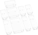 Zollyss Bathroom Drawer Tray Dividers Plastic Vanity Organizers Storage Bins for Makeup Dresser Tray, Clear (9 Pcs)