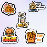 Expleasia Wooden Fridge Magnets for Home & Kitchen | Gift Items | Refrigerator Decorative Magnet | Funny Magnets | Motivatinal Magnets ( Street Food )