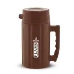 Dhara Stainless Steel Insulated Hot and Cold Flask 1000ml Brown | Inner Stainless Steel Insulated Jug | BPA Free | Leak Proof | Easy to Carry | Inner Steel Outer Plastic Thermoware Jug for Tea Coffee