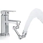 MILLENSIUM Large Angle Rotating Faucet Extender Aerator Universal Splash Filter Faucet Aerator for Bathroom & Kitchen Sink with 2 Water Outlet Modes (1080 Faucet Extender ABS)