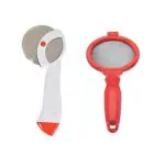 FIRST FRONT Stainless Steel Apex Pizza Cutter With Solid Plastic Tea Strainer and (Multicolour, Pack of 2)