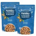Farmley Roasted Classic Salted Almonds 400g pack of 2 (each 200g) Roasted Almonds Not Fried