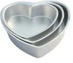 ShopiMoz Aluminium Heart Shape Cake Mould - Set of 3 Pieces