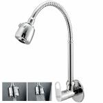 SPAZIO Sink Cock Pillar Cock Brass Chrome Plated/Wash Basin Tap / 360 Degree Moving Spout Tap/Bathroom Tap/Quarter Turn Tap/Water Foam Flow Tap (Flora)
