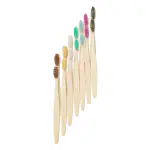 Eco Gree Bamboo Toothbrush C-Curve Charcoal Activated for Whiter Teeth Set of Multicolour