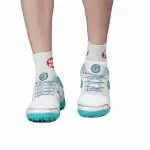 SS Josh Cricket Shoes (Color: White & Sea Green, Size: UK3/ US4/ EU37) | For Mens & Boys | Material: PU & Mesh | Lightweight and Durable long Lasting Performance