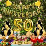 SHANAYA 50th Anniversary Balloon Decoration Foil Balloon Kit (16 Pieces)