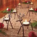 The Purple Tree Cast Iron Christmas Reindeer Tealight Holder, (Pack of 4) , Candle Holder, Diwali Candle Holder, tealight Holder, Diwali Gift, Best Gift for Diwali, Diwali Decoration