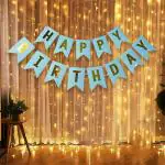 Hemito Rubber Blue Happy Birthday,9 Meter Long Led Light Birthday Decorations Kit (Set Of 2)