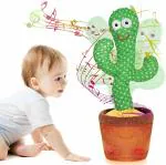 Kidsaholic Rechargeable Electronic Dancing Cactus Toy with Lighting,Singing Cactus Recording and Repeat Your Words