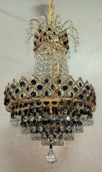 SHRI MAHAL ANTIQUES Round New Black Diamond Crystal LED Big size Jhhomar Incandescent Chandelier