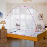 Evafly Mosquito Net for Single Bed Foldable Machardani Polyester - Pink