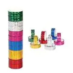 SEJASCOLLECTIONS Adhesive Colorful Decorative Holographic Shining Color Glitter Cello Tapes for Art & Craft Tape, Gliter Tape, Decoration, Gift Wrapping Tape. (Pack of 12)