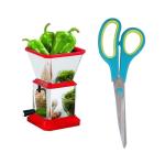 First Front Stainless Steel Chilly Cutter Cutter With Multipurpose Big Scissor Stainless Steel Kitchen Scissor and, Multicolour, (Pack of 2)