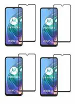 Vizio Moto G100 Transparent Tempered Glass Touch Sensitive and Anti-Shatter Screen Protector with Wet and Dry wipes - 8 x 15 cm- (Pack of 4)